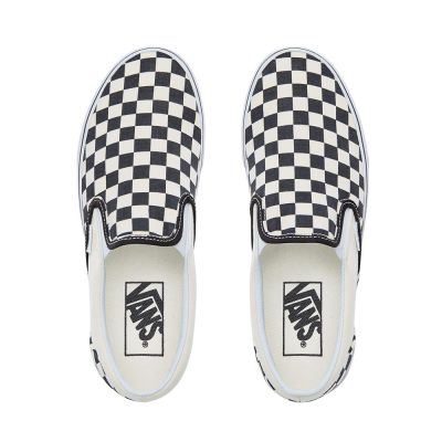 Vans Checkerboard Classic Slip-On - Kadın Slip-On Ayakkabı (Siyah Beyaz)
